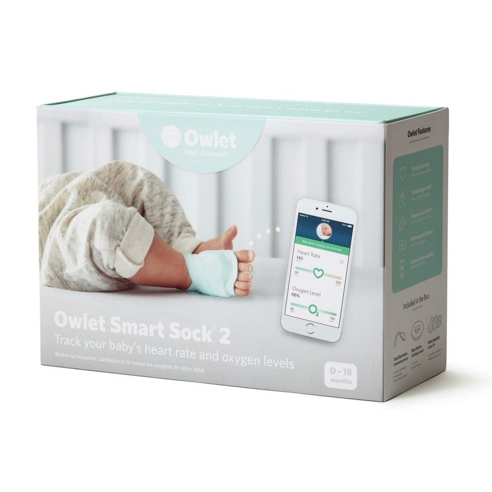 Owlet Smart Sock 2 UNTESTED FOR PARTS Baby Heart Rate Oxygen Monitor 0-18 Months